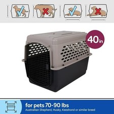 Pet Kennel Large 40" Dog Crate, Plastic Travel Pet Carrier for Pets 70-90 lb