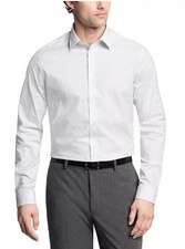 NEW Calvin Klein Men's M White Pattern Button down Dress Shirt