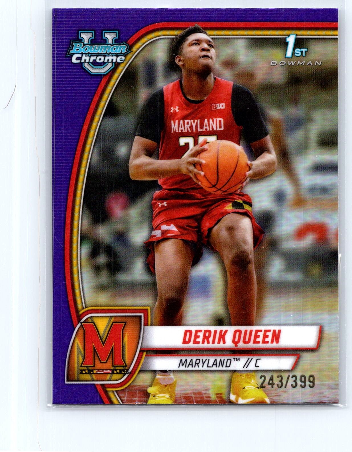 2024-25 Bowman University Chrome #19 Derik Queen Purple Refractor #/399