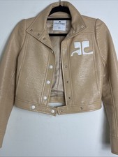 Courreges Vinyl Iconic Jacket Beige Size 34 XS