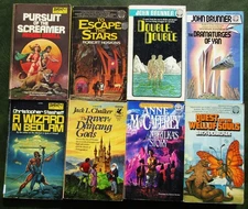 VINTAGE Sci-Fi /Fantasy 8 PBs (6 DEL RAY/2 DAW) 1970s-1980s (2 John Brunner)!!!