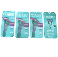 4 Packs Skintimate Sensitive Skin 4-Blades Disposable Razors - 16 Razors Total
