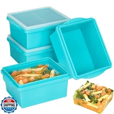 Xomoo 2 Cup Silicone Freezer Trays with Lids, Silicone Soup Freezer Molds - L