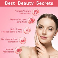 Sugar Free Collagen Gummies for Women, Collagen Protein Type I,II,III,V,X wit...