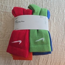 Nike Everyday Plus Cushioned Crew Socks 6 Pk MEDIUM YOUTH 5Y-7Y WMN 6-10 MEN NEW