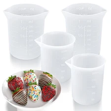 New Palksky Silicone Cups for Melting Chocolate, 4PCS Measuring with 250 & 350ml