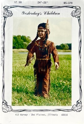 NEW 1993 Yesterdays Children Sewing Pattern BS370 Native American Boy Doll 1253