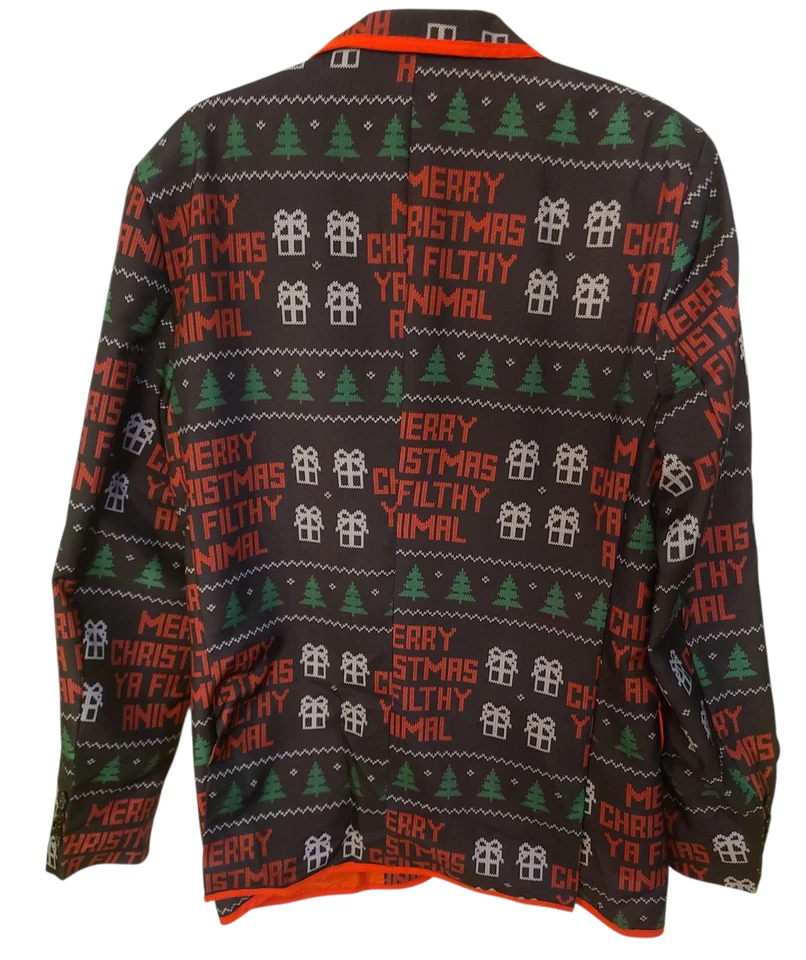 Blazer Solo en Casa MEDIANO Para Hombre Feo Navidad Suéter Vacaciones Chaqueta y Corbata Traje Foto 3 de 4