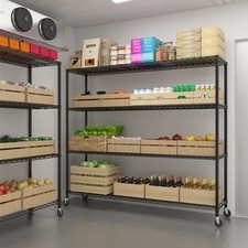 4 Tiers Adjustable Metal Industrial Utility Shelf Rack For Kitchen Laundry Room