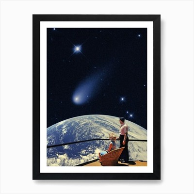 Erde in Schwierigkeiten Kunstdruck gerahmt Wandbild Poster Leinwanddruck Bild
