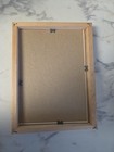 FRAMED Linen CLOTH ARTISTRY OF  CANDLE MENORA, 8x6, Framed Blanched Wood, Israel — photo 3