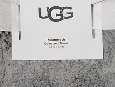 UGG Mammoth Throw Blanket 60  x70  Gray NEW FREE SHIP Soft Luxury Fluffy High End