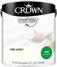 Crown Silk Emulsion 2.5L , All Colours, Breatheasy, Low Odour, Acrylic