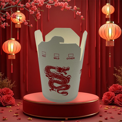 500stk. Nudelbox Asiabox Snackbox Foodbox aus Papier 16 Oz Einweg To Go Chinabox