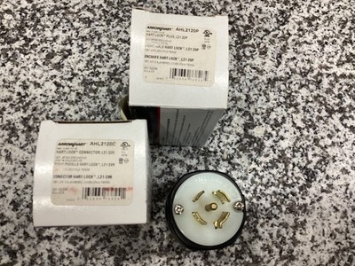 Lot of 2 Arrow Hart Hart-Lock 20A Male Connector 120/208v 5 W 4 Pole AHL2120C