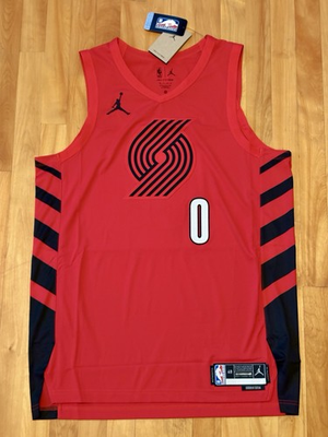 #ad Nike Damian Lillard #0 Portland Blazers Authentic Statement Jersey 48 $200 $99.99