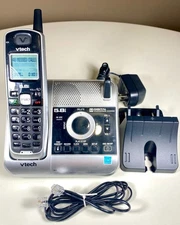 VTech CS5121 Cordless Phone Silver Black 1 Handset Digital Answering System