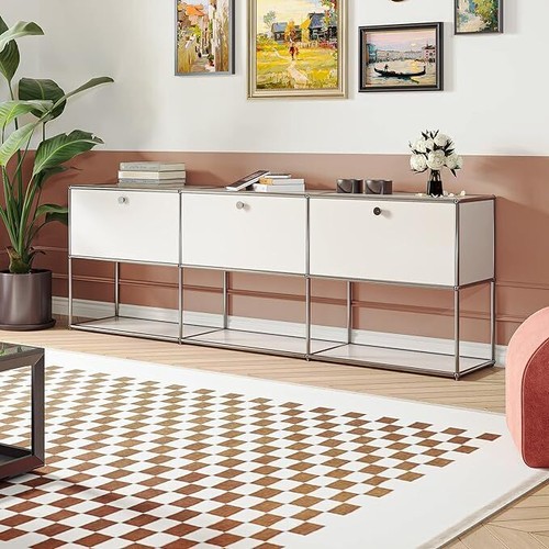 Used USM Haller Style Accent Modern Storage Cabinet Shelf Free-Standing Metal