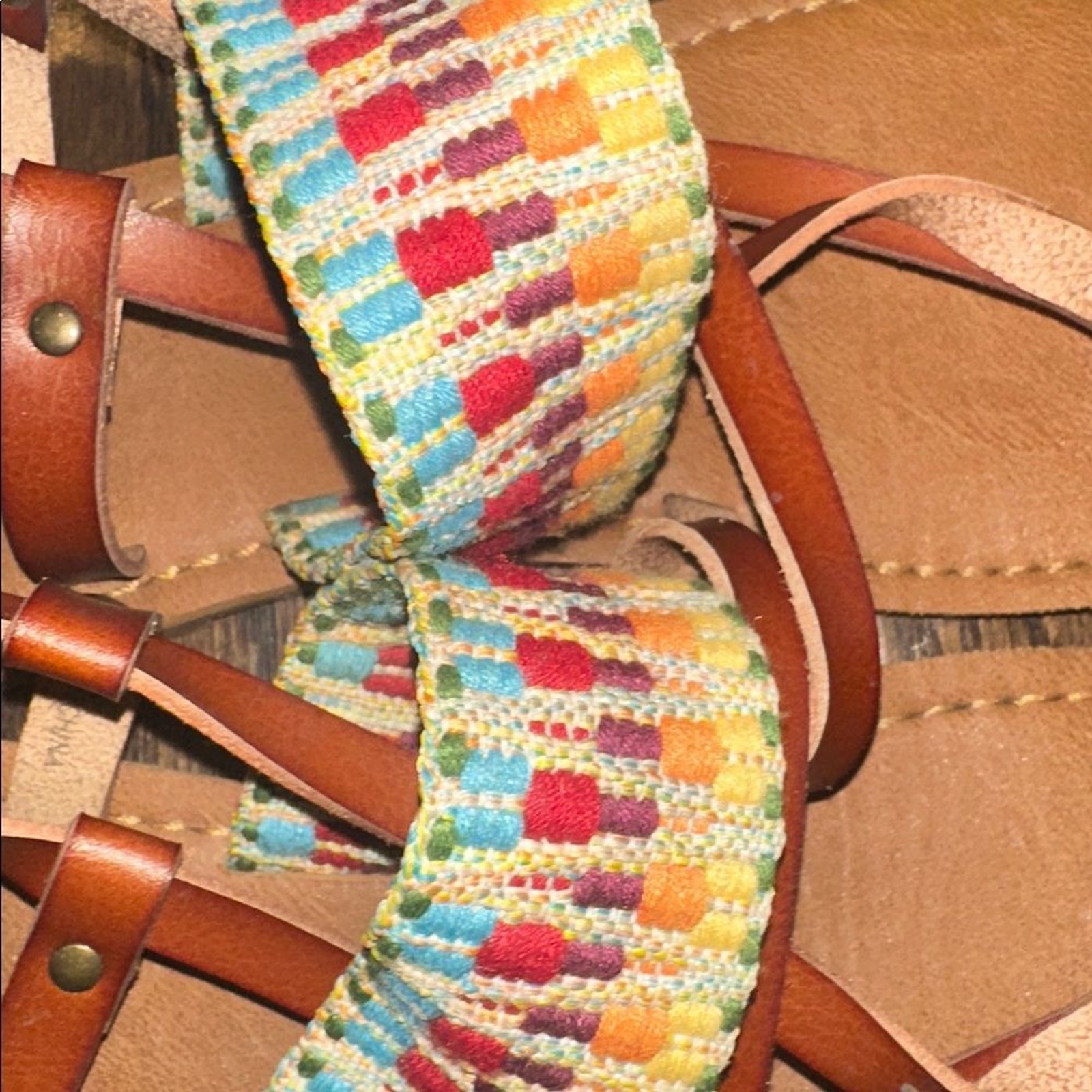 Universal thread senora ankle strap Colorful boho… - image 5