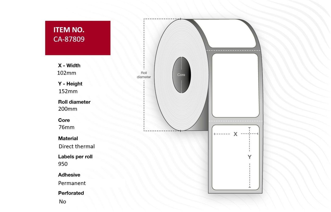 Capture White Ca-87809 Printer Label - Image 3