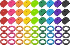 54PCS Key Caps Covers Tags Plastic Key Color Identifiers Standard Flat House Key
