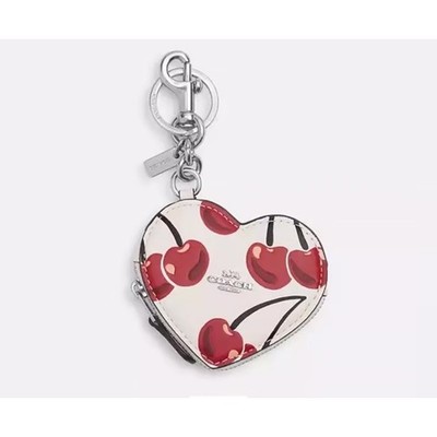COACH チャームセット Coach NWT Leather Heart Cherry Coin Wallet Bag Charm KeyChain