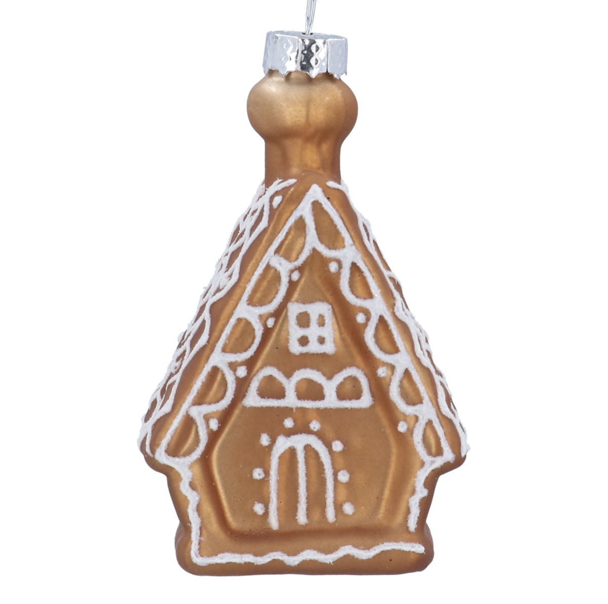 Gisela Graham Glass Gingerbread House with Glitter Christmas Tree Decoration