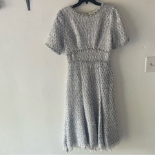 New! Mac Duggal Short-Sleeve Beaded Tweed Midi Dress nbnn