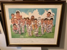 Northants Cricket Charicature Signed Players Photograph