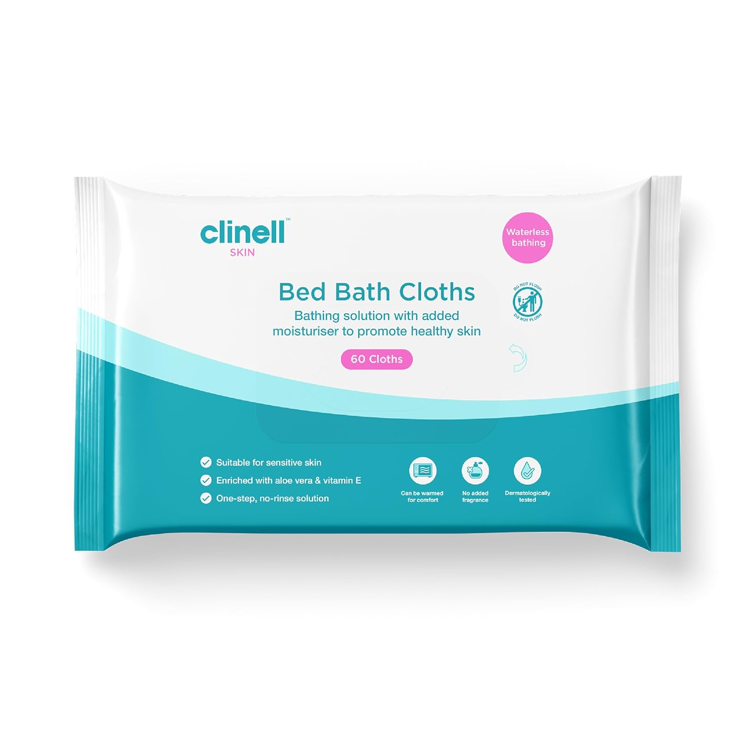 Clinell Skin Body Care Wipes - Pack of 1 - 60 Wipes - Easy to Use, Containing Al