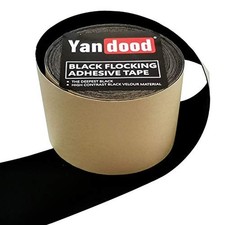 Black Flocking Adhesive Tape 5in x 48ft Projection Screen Felt Tape Border Ul...