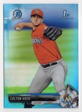 2017 Bowman Chrome Blue Refractor /399 Colton Hock #BDC-196 Marlins Numbered RC