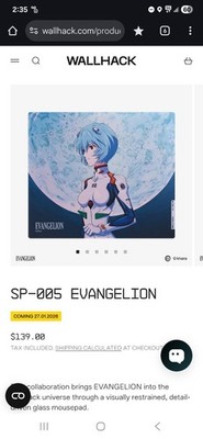 SP-005 EVANGELION Wallhack mousepad Limited Edition 2500 PRESALE CONFIRMED ORDER