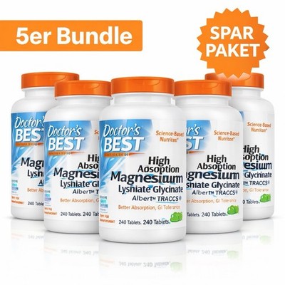 Magnesium Bisglycinate Chelate, Albion TRAACS , 240 Veggie Capsules (5pcs.)