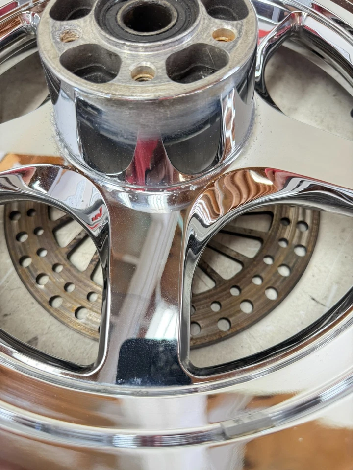 2005 HARLEY SPORTSTER Chrome Thunderstar Rear Wheel Rim Tire 5 Spoke 16x3 - Image 4 of 4