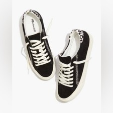 Madewell Sidewalk Low Top Sneakers in Suede and Spot Calf Hair Size 8M