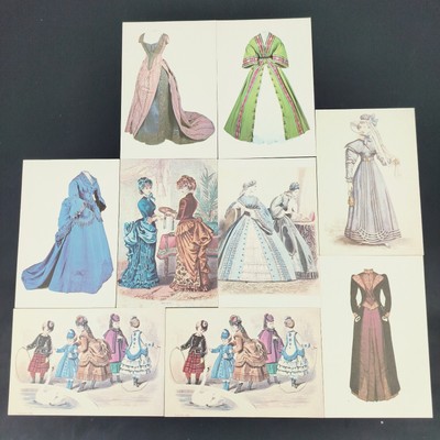 Colored Fashion Plates souvenir Postcards exhibition Telfair Academy Vintage 