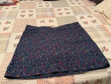 CROFT  BARROW blue multicolor floral built in shorts pull on skort 16