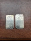 Vintage Lot Of 2 Toned Engelhard .999 Fine Silver Bar 1 Troy oz