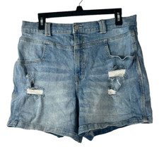 Jordache Vintage Women's Jean Denim Shorts Distressed Size 32 5" Inseam