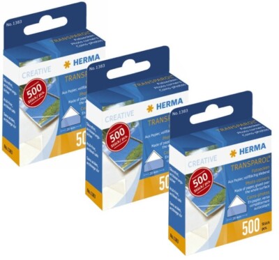 3 x Herma 500 Stück 1383 Transparol Fotoecken Fotoklebeecken selbstklebend