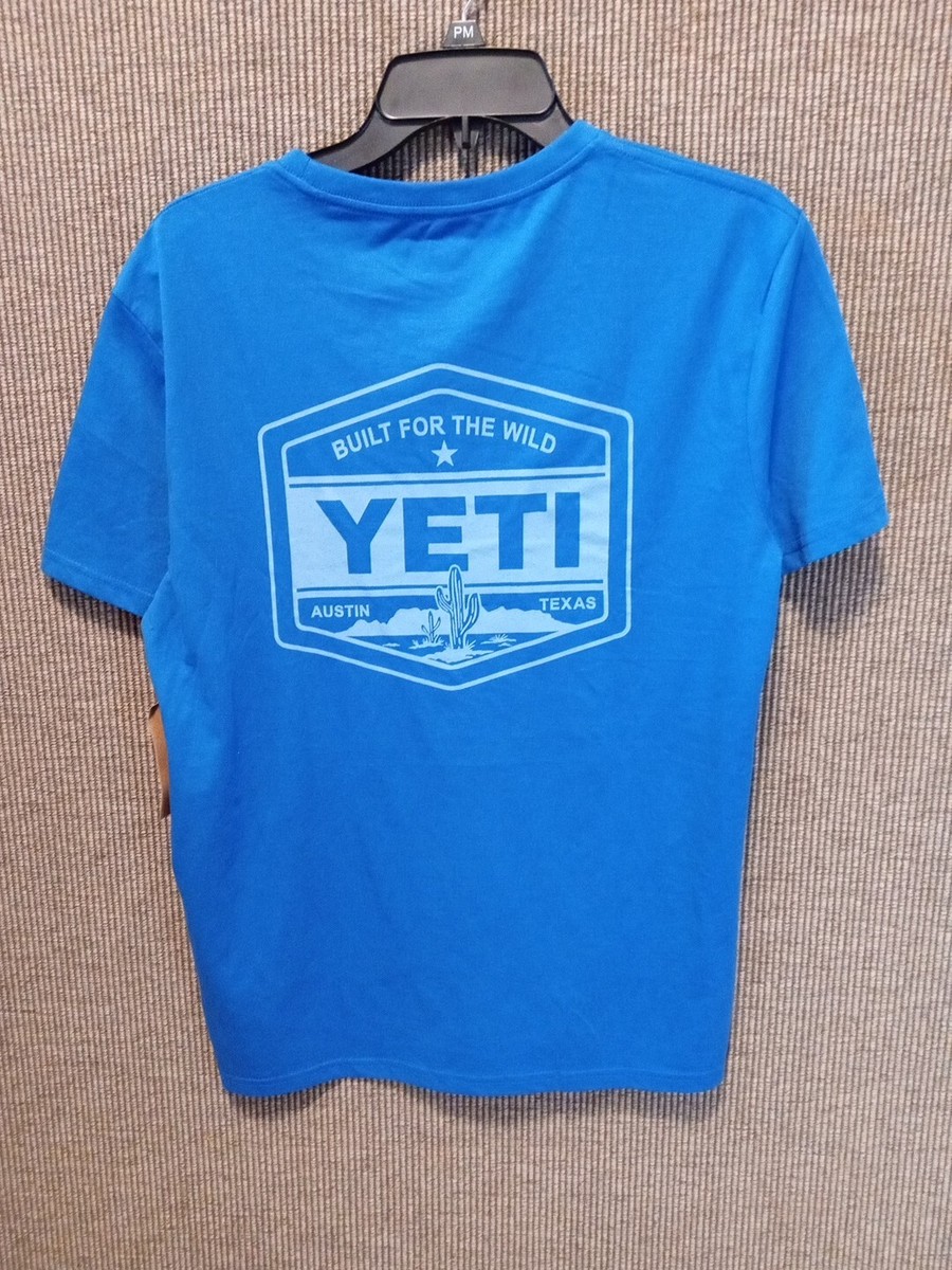YETI Built For The Wild Blue Short Sleeve T-shirt Small