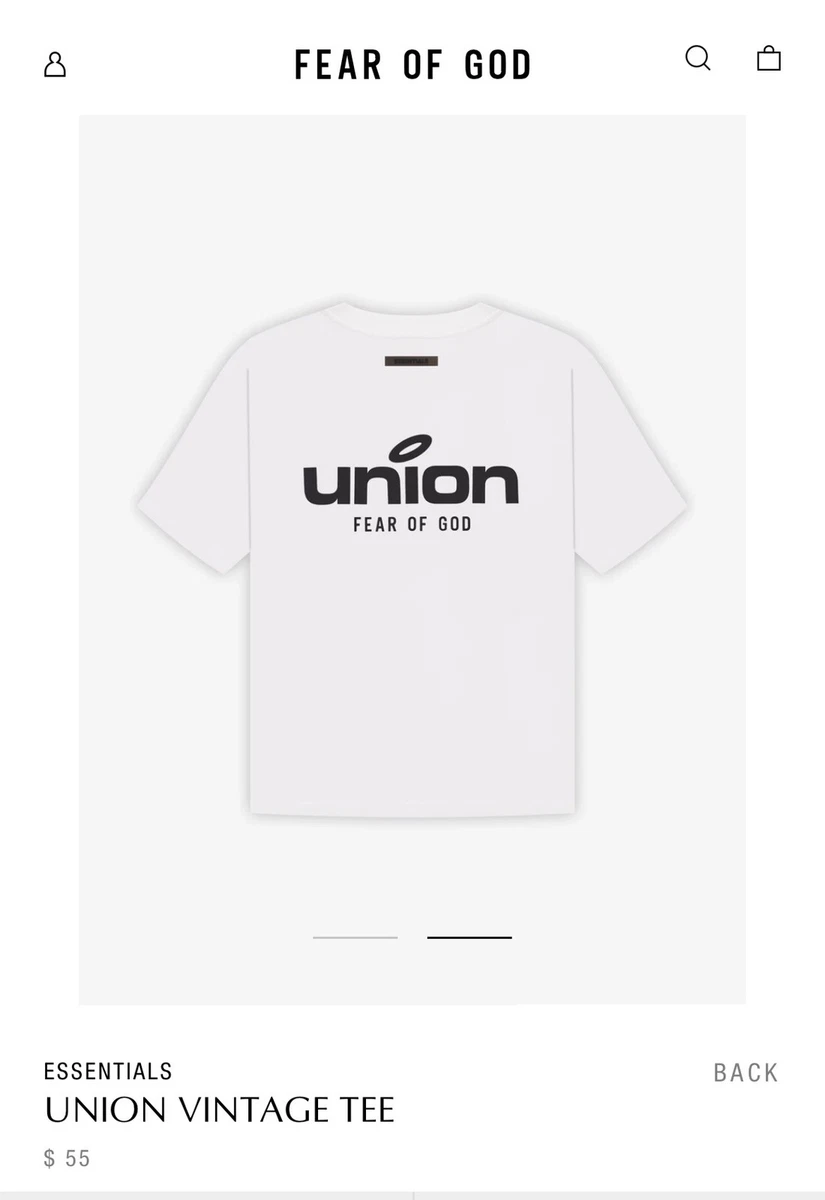 Fear of God Essentials x Union LA Vintage Tee White Sz Large "
