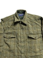 Pendleton Wool Green Shirt Vtg 70s Pocket Rockabilly Long Sleeve 1970s Small