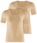 Falke Womens Daily Comfort 2-Pack T-Shirt - Camel Beige