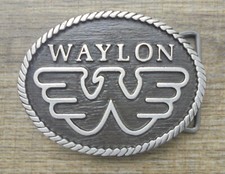 Waylon Jennings Flying W Oxidized Black Belt Buckle new