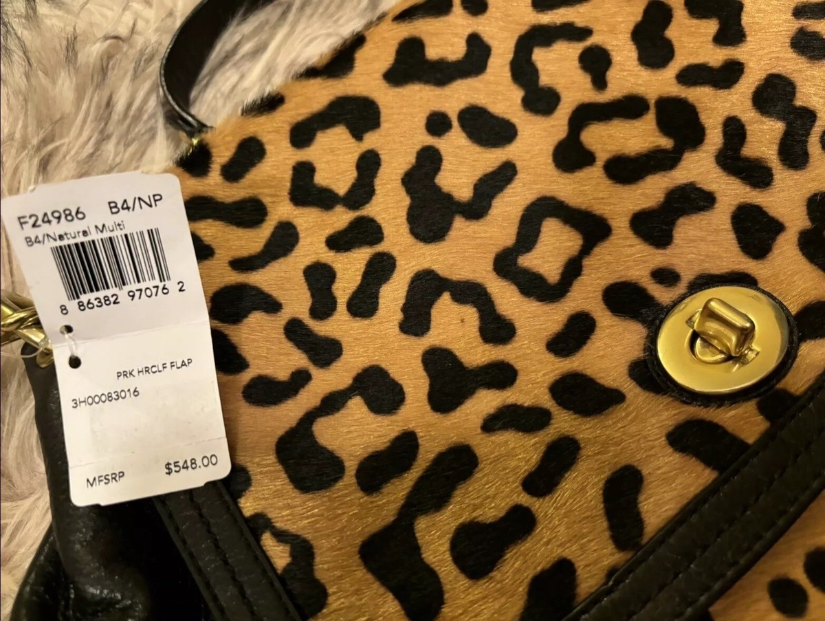 COACH Real Animal Print Calf Hair Woman’s Hat Coach Vintage Soho Leopard Print Calf Hair & Brown Signature  main image 4