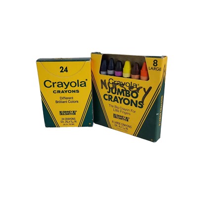 Vintage Crayola Crayons 24 Count & 8 Count Binney Smith Lightly Used