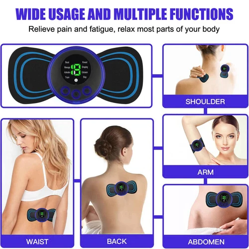 Portable Mini Electric EMS Neck Back Massager Cervical Massage Patch Stimulator - Picture 4 of 17