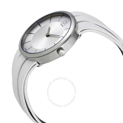 CALVIN KLEIN Extent White Dial White Leather Ladies Watch K2R2M1K6
